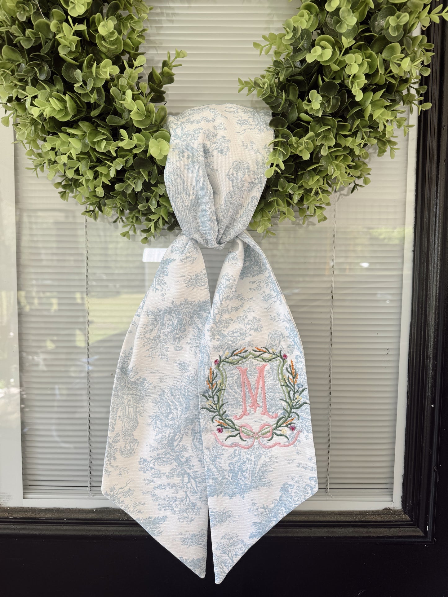 Toile Wreath Sash