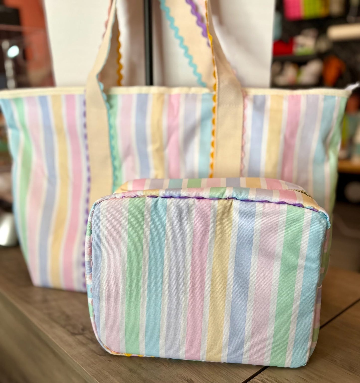 Pastel RicRac Canvas tote