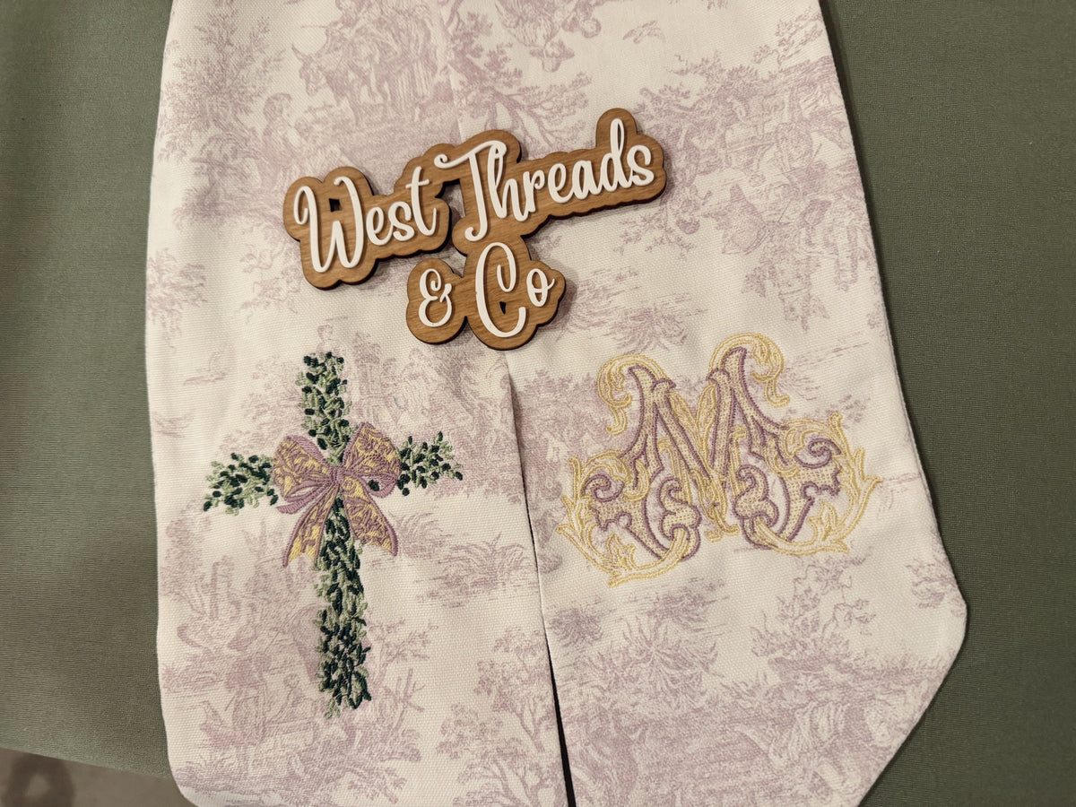 Toile Wreath Sash