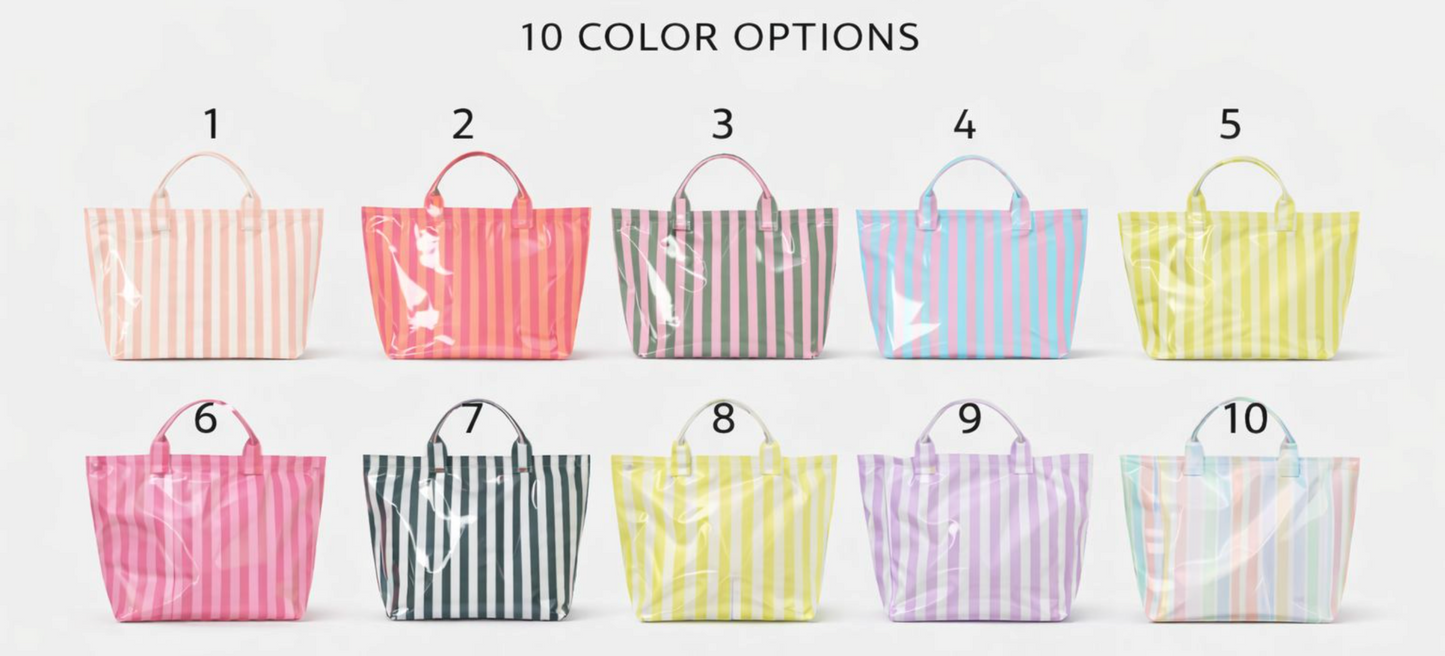 Striped Tote- Wipeable